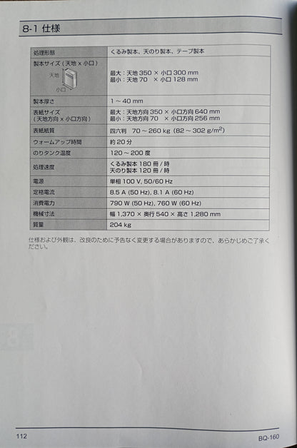 ホリゾン 無線綴じ機BQ-160 horizon1-bq160-1030